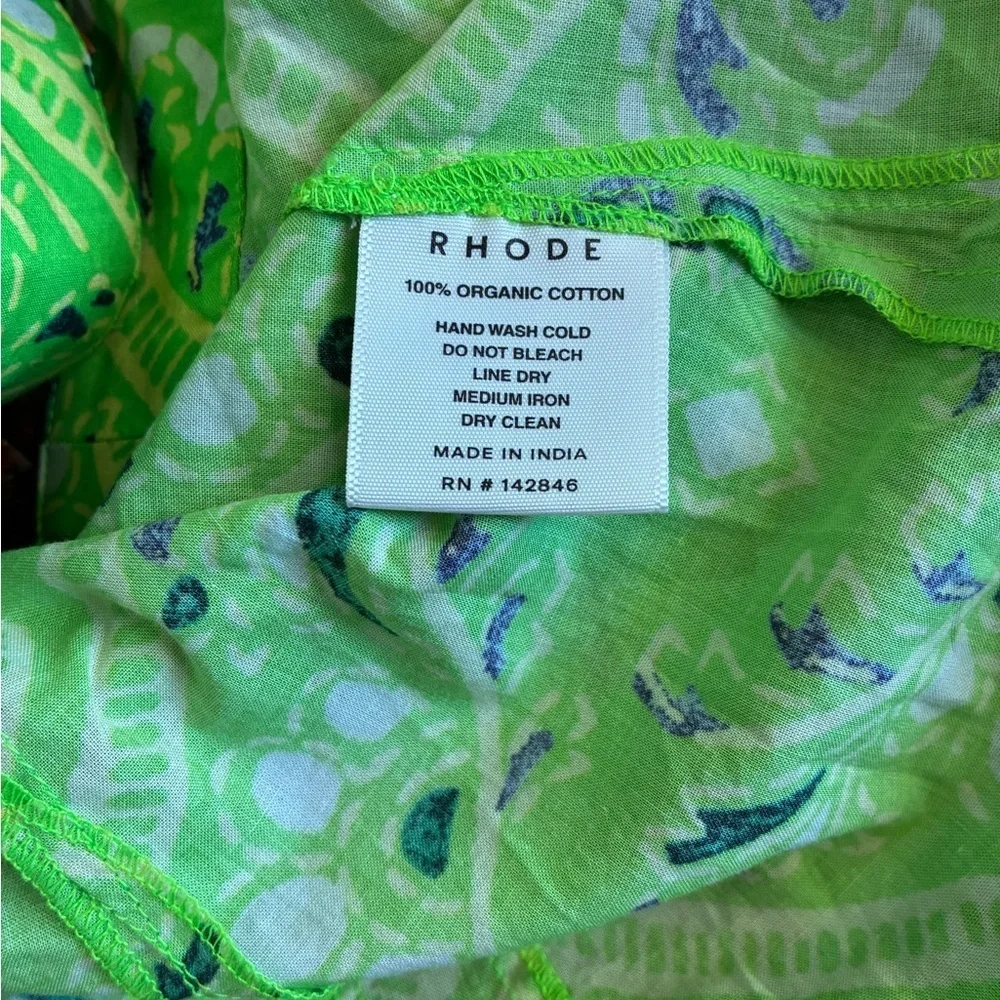 NWT RHODE Azure Top & Willow Skirt in Lime Diamond Stitch Puff Sleeve Paisley - Picture 14 of 15